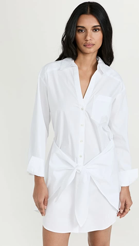Cheapest ๐ฅ Veronica Beard ROANOKE ๐ SHIRTDRESS White ๐