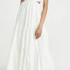 Coupon ⭐ WAYF Plaza Cut Out Tiered Maxi 👗 Dress Ivory ✔️